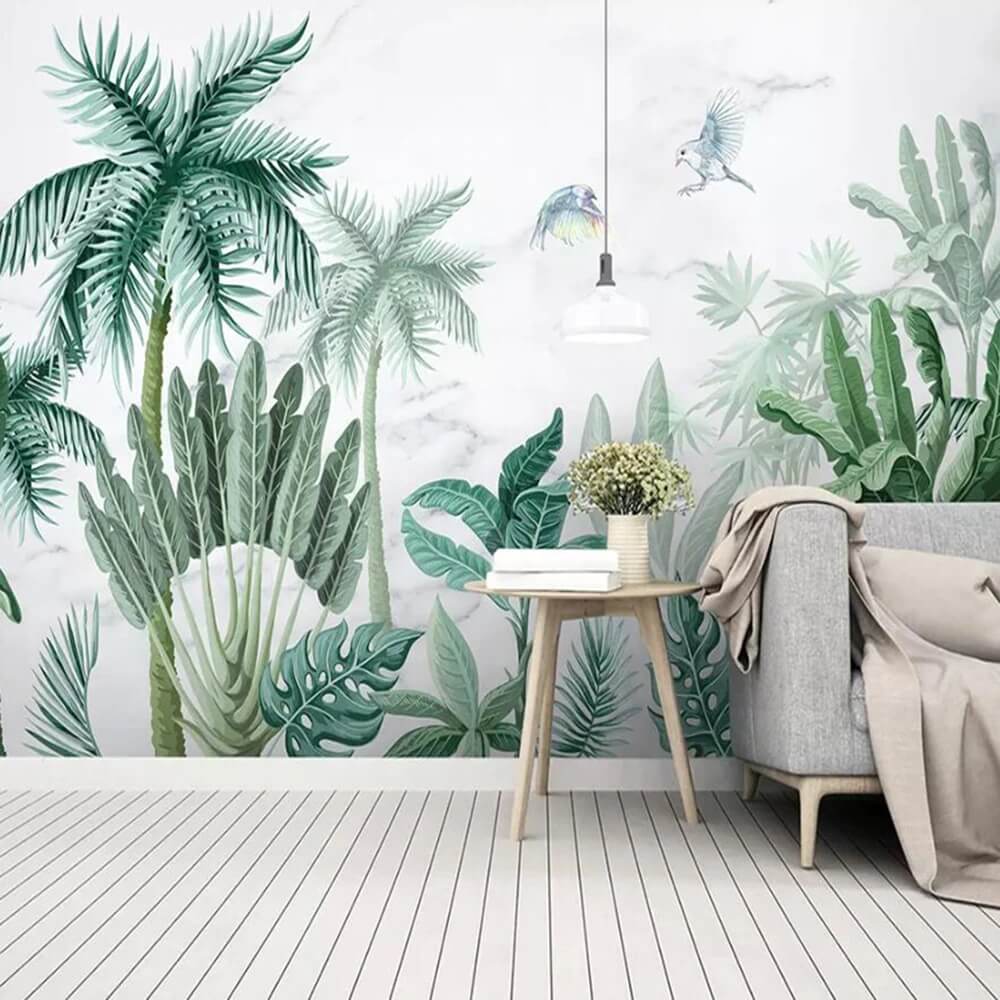 Tropical Plants Landscape Mural Wallpaper (SqM)