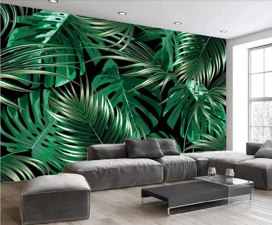 Tropical Rainforest Banana Leaves Wall Mural (SqM)