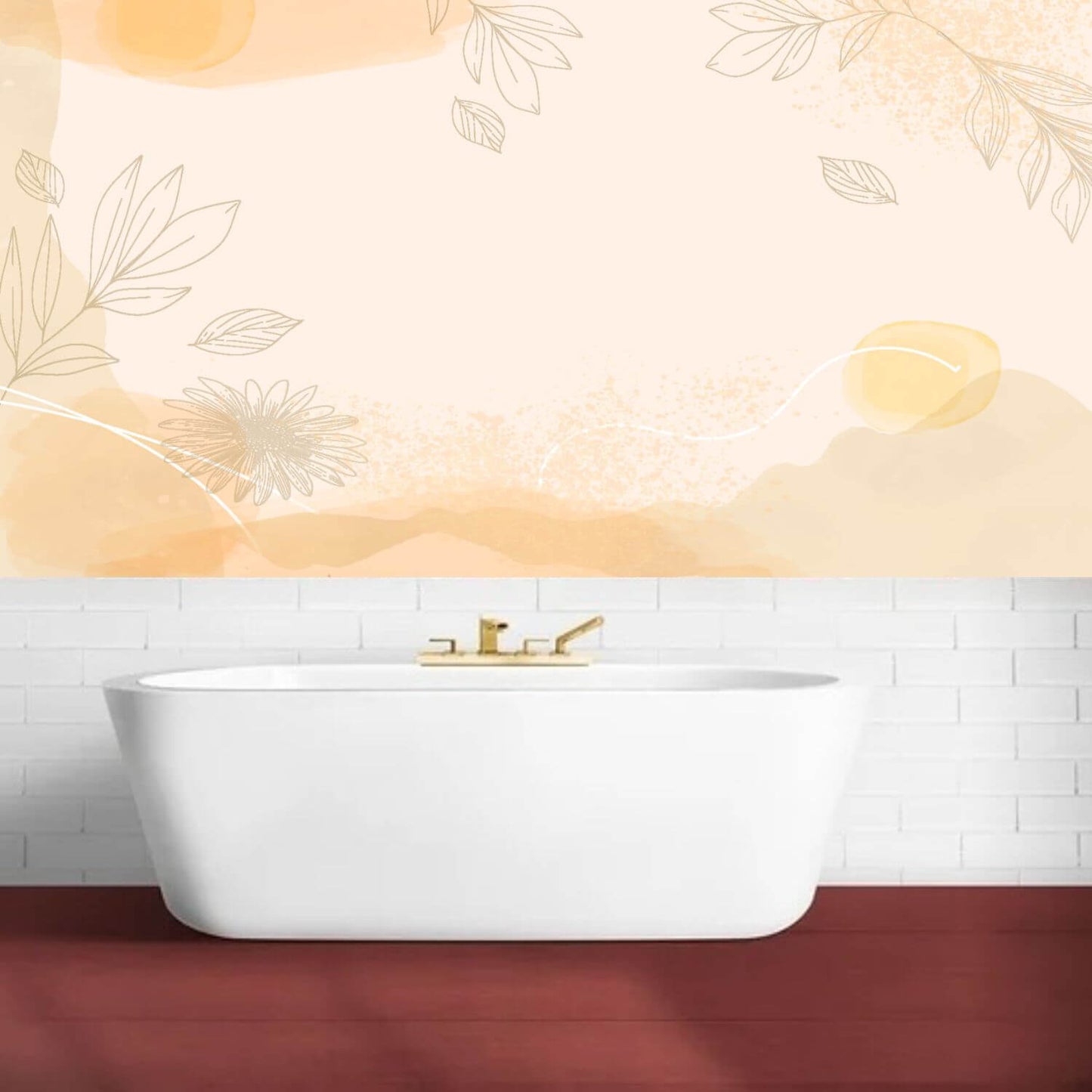 Abstract Tropical Leaves Pastel Mural Wallpaper (SqM)