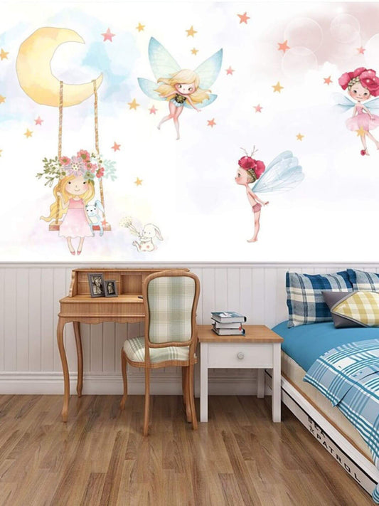 Cute Fairies Girls Mural Wallpaper (SqM)