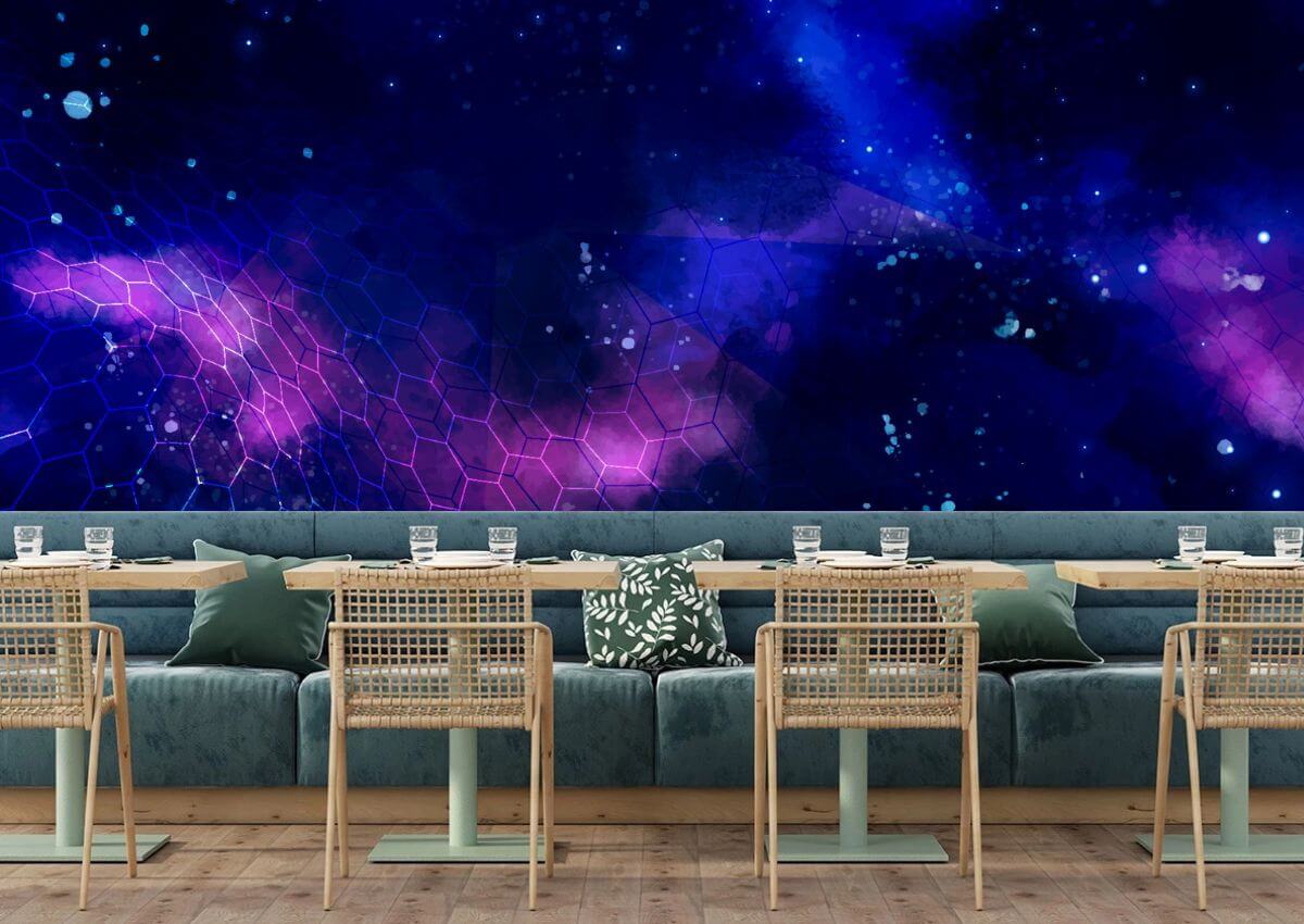 Blue Technology Galaxy Mural Wallpaper (SqM)