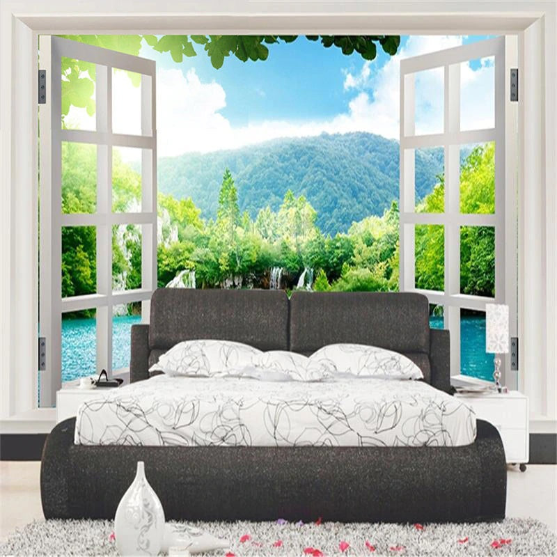 Waterfall View Photo Mural Wallpaper (SqM)