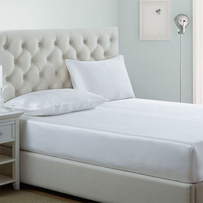 White 3 Pieces 19 MM Mulberry Silk Bedding Set