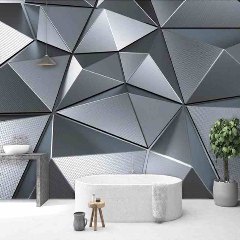 Geometric Grey Mural Wallpaper (SqM)