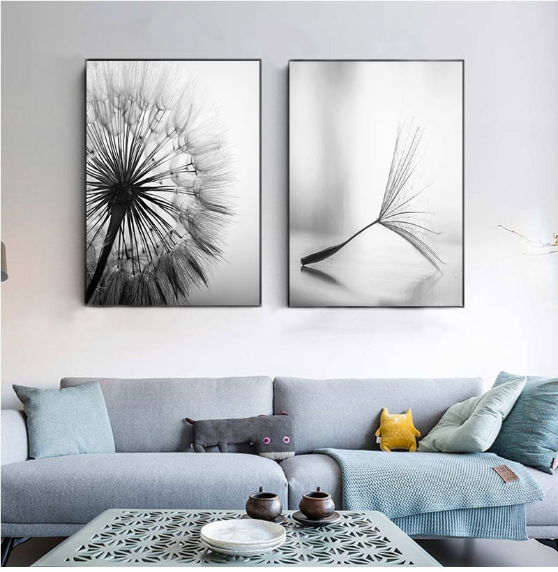 Cheapest Dandelion wall art, Flowers wall art paintings on canvas, home wall decor, canvas painting, printable wall art, living room art