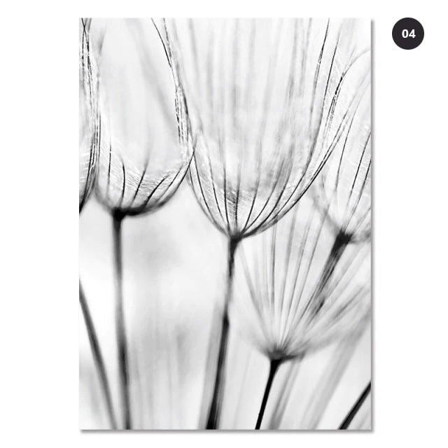 Minimalist Dandelion Flowers Wall Art Motivational Quote Fine Art Canvas Prints Modern Black White Posters For Nordic Living Room Scandinavian Home Decor