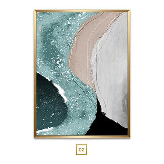 Modern Gray Jade Geomorphic Canvas Prints | Abstract Wall Art For Luxury Living Room Dining Room Bedroom Decor