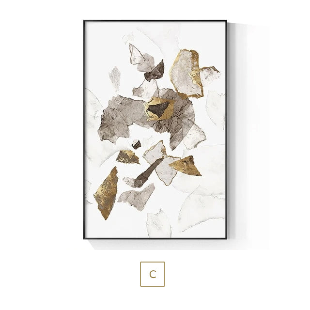 Rustic Golden Brown Upscale Canvas Prints | Modern Abstract Wall Art For Living Room Dining Room Nordic Home Interior Decor