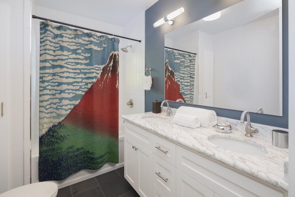 Japanese Mountain Shower Curtains