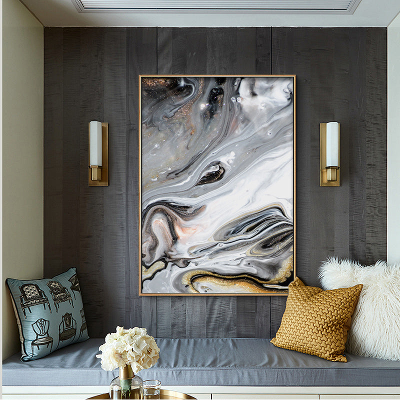 Silver Agate Gray Marble Print Wall Art Fine Art Canvas Print