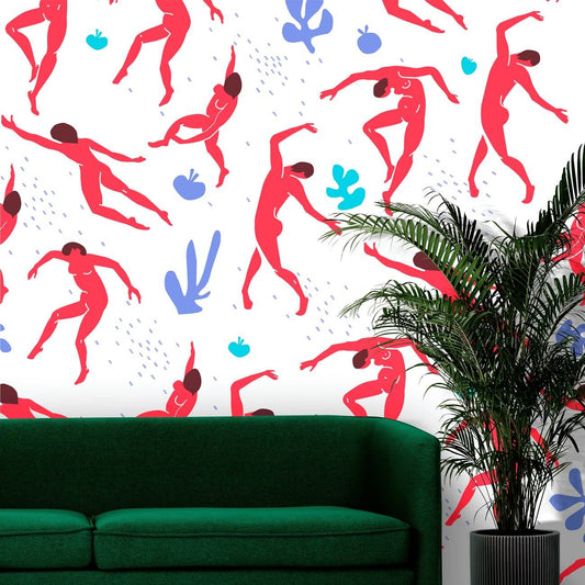 Dance Matisse White Mural Wallpaper (SqM)