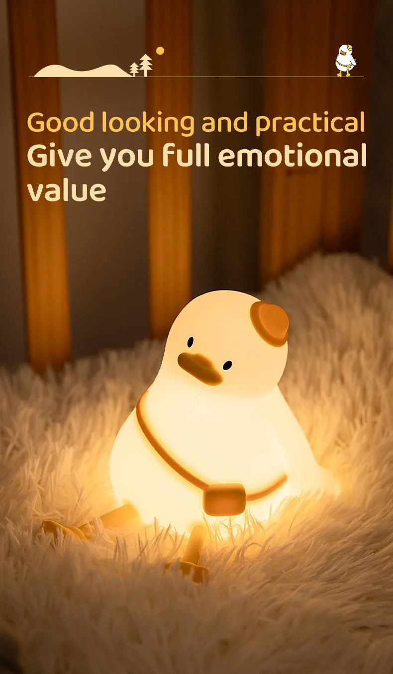 Traveling Duck Silicone Lamp Squishy Night Light Nursery Lamp