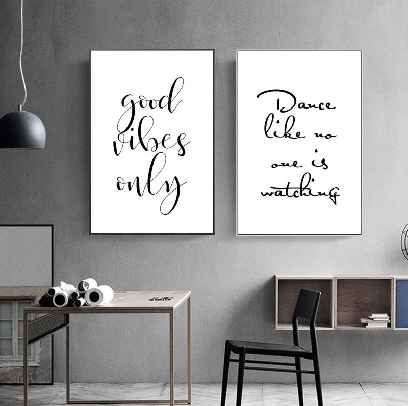 Modern Life Quotes Canvas Prints Minimalist Motivational Wall Art Nordic Inspirational Black White Poster For Living Room Décor