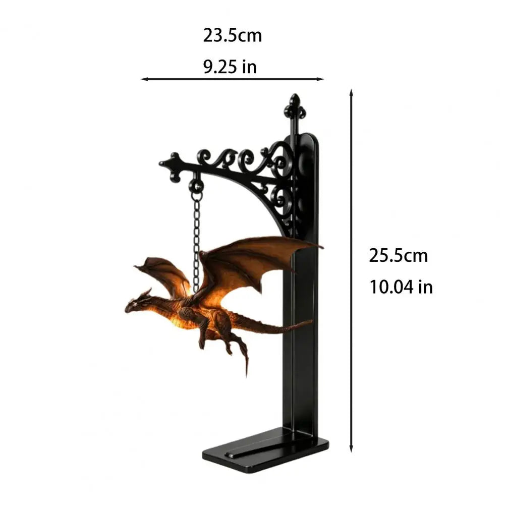 Flying Dragon Bookshelf Lamp – Magical LED Reading Nook Night Light for Fantasy Bookshelf Decor