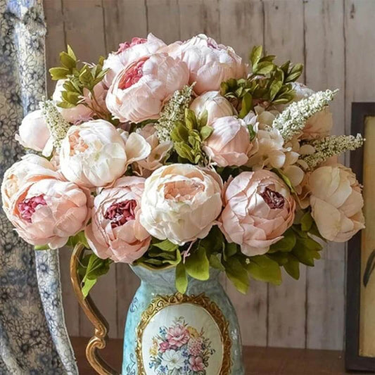 Fashionable Artificial Silk Peony Flower Bouquet For Wedding Venue Living Room Bedroom Stylish Peonies Floral Display For Modern Home Décor