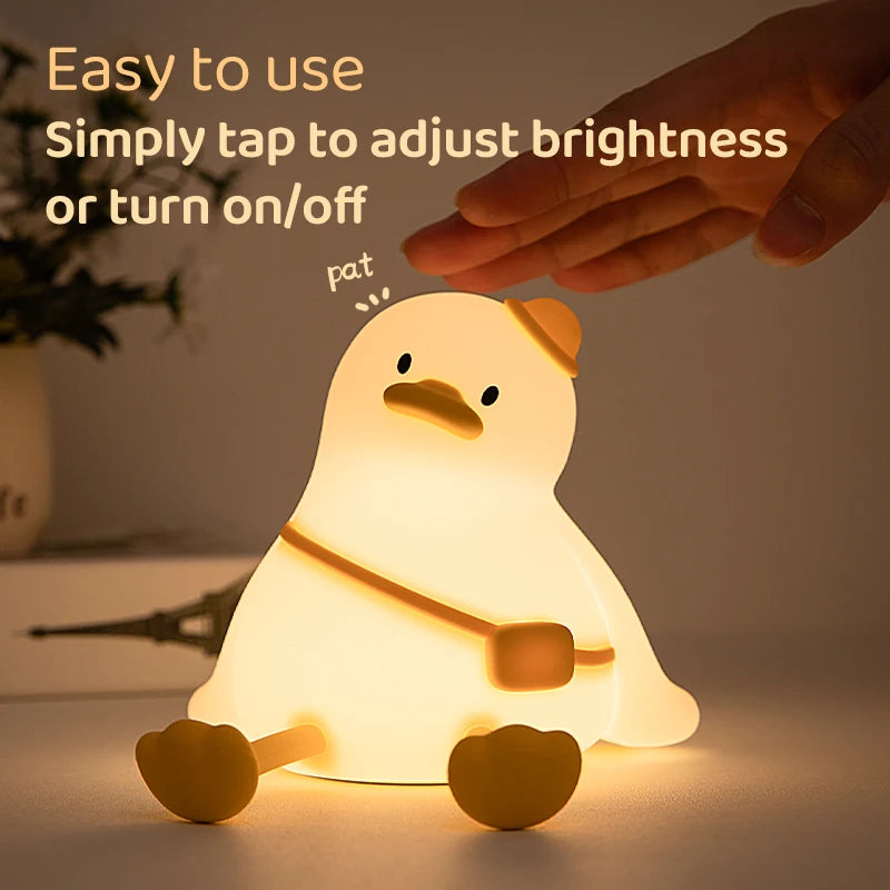 Traveling Duck Silicone Lamp Squishy Night Light Nursery Lamp