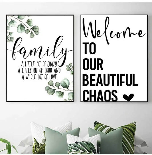Family Inspirational Quotes Canvas Print Black White Wall Art Nordic Style Pictures Minimalist Home Quotes For Living Room Bedroom Décor