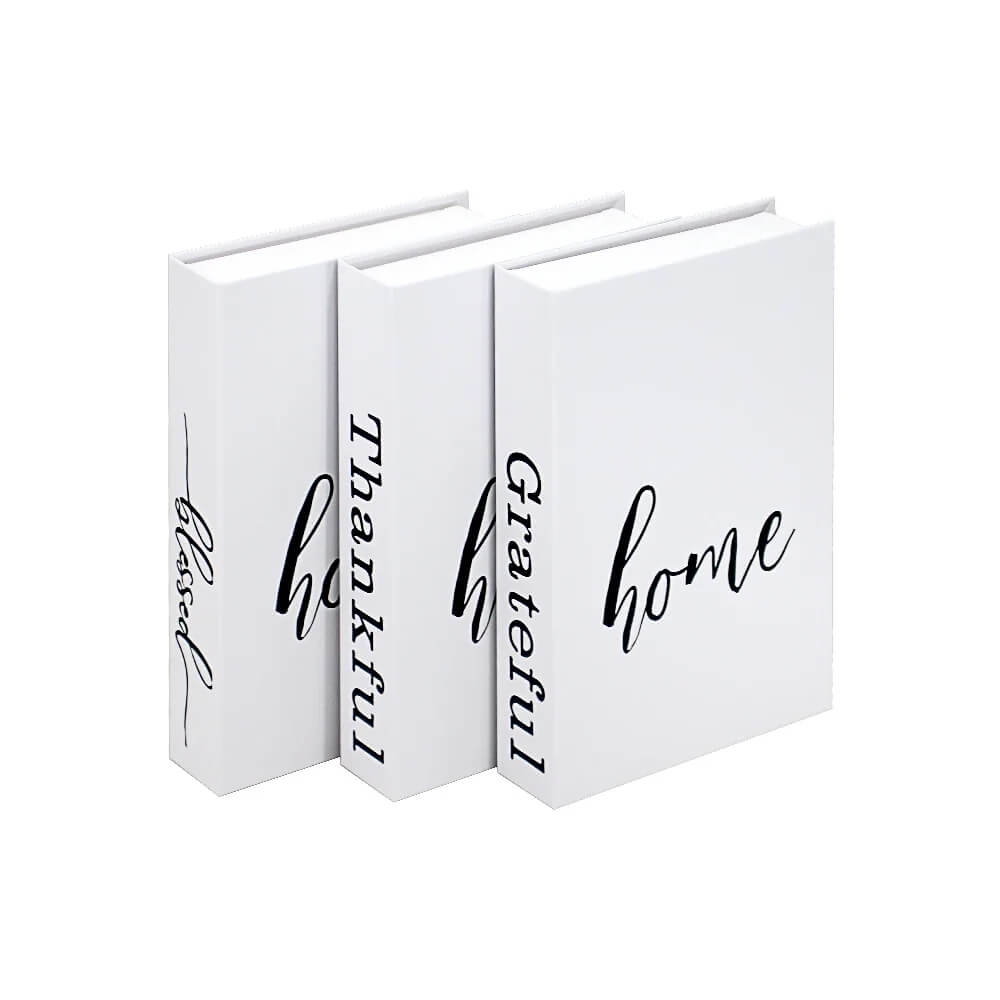 Paris Fashion Faux Book Boxes Ornament For Living Room Coffee Table Bookcase Decoration Props For Stylish Modern Luxury Home Décor (Sets of 3Pcs)