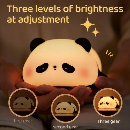 Lying Panda Silicone Lamp Squishy Night Light Nursery Lamp