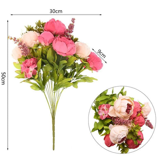 Fashionable Artificial Silk Peony Flower Bouquet For Wedding Venue Living Room Bedroom Stylish Peonies Floral Display For Modern Home Décor