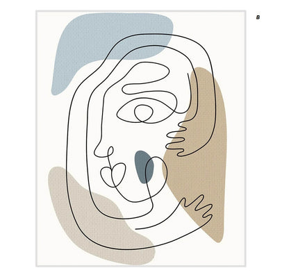 Modern Abstract Boho Line Face Canvas Prints Wall Art Minimalist Poster Pictures For Scandinavian Living Room Home Décor