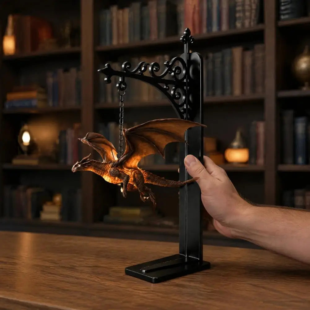 Flying Dragon Bookshelf Lamp – Magical LED Reading Nook Night Light for Fantasy Bookshelf Decor