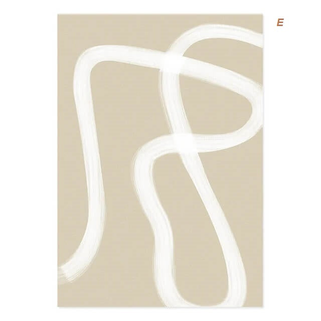 Boho Abstract Matisse Beige White Line Wall Art Minimalist Canvas Prints Scandinavian Pastel Poster For Living Room Bedroom Home Décor