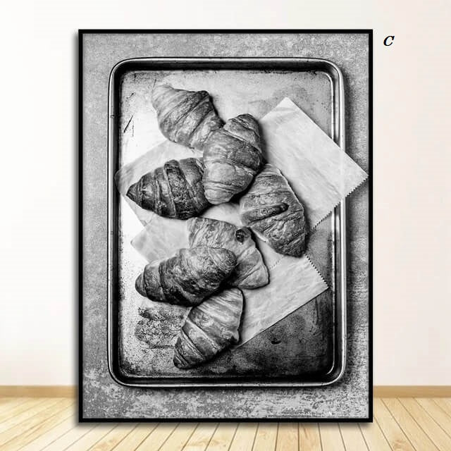 Black White Food Drink Kitchen Canvas Prints Coffee Wine Bead Wall Art Inspirational Poster For Dining Room Coffee Shop Kitchen Décor