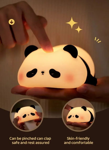 Lying Panda Silicone Lamp Squishy Night Light Nursery Lamp