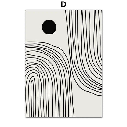 Abstract Line Vase Girl Retro Wabi-Sabi Wall Art Canvas Print Modern Beige Poster For Living Room Bedroom Home Decor