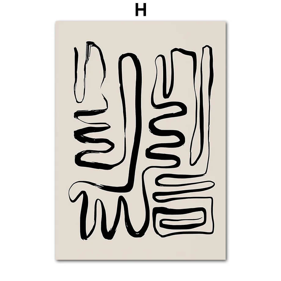 Abstract Line Vase Girl Retro Wabi-Sabi Wall Art Canvas Print Modern Beige Poster For Living Room Bedroom Home Decor