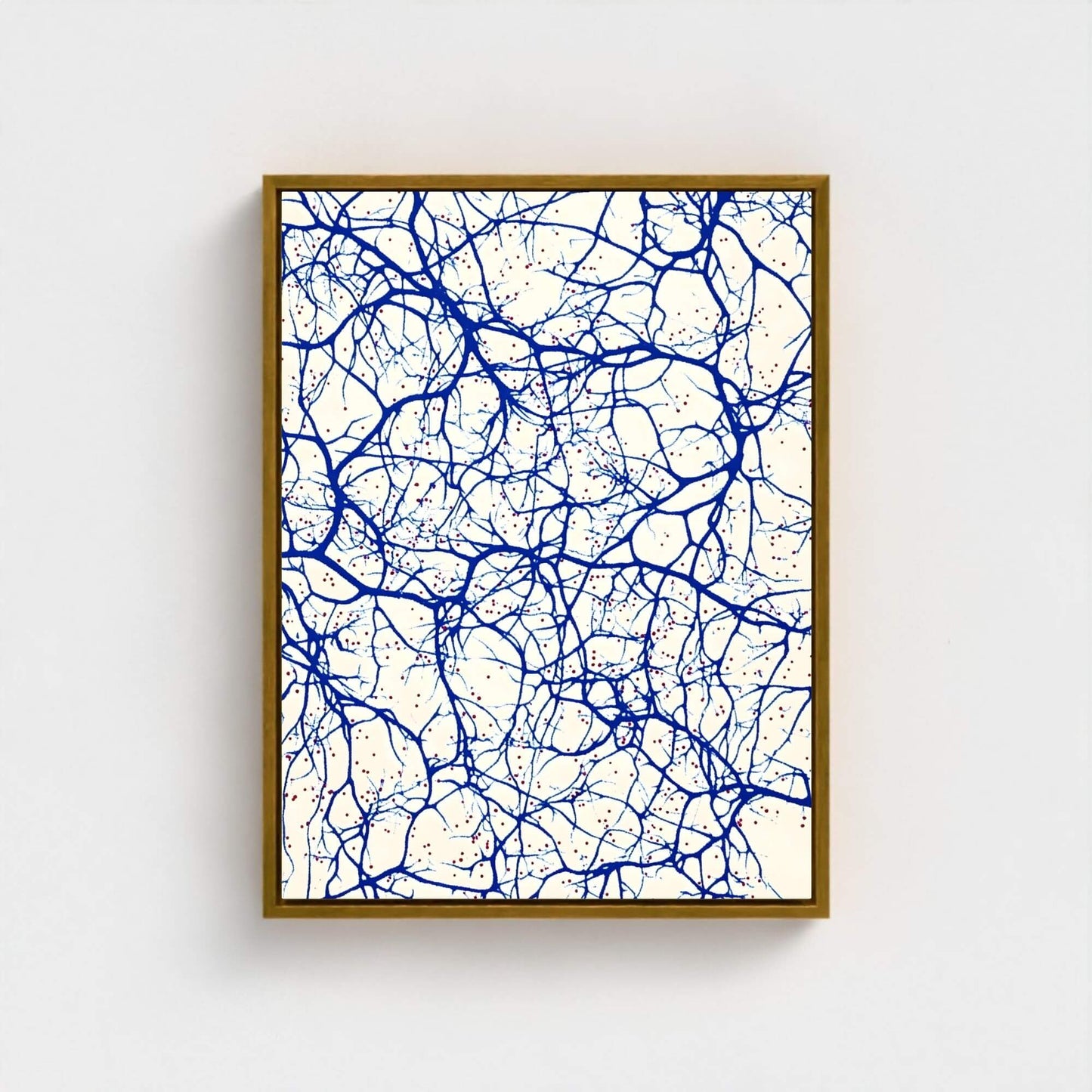 Abstract Blue Line Art Wall Art Canvas Print - Framed Minimalist Wall Art