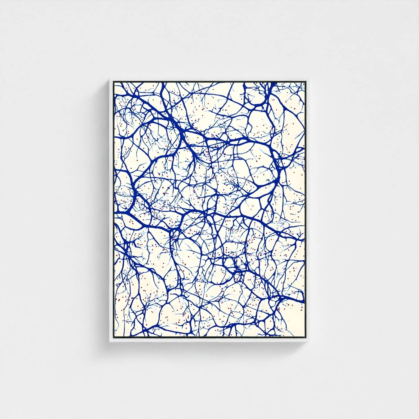Abstract Blue Line Art Wall Art Canvas Print - Framed Minimalist Wall Art