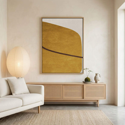 Abstract Desert Sand Minimalist Framed Wall Art Canvas Print - Modern Neutral Luxury Artwork