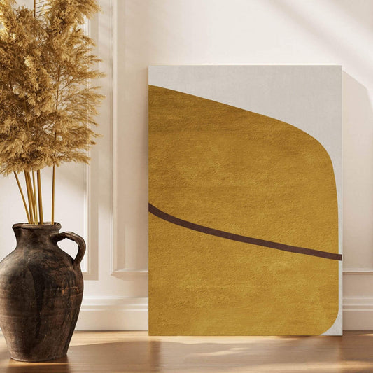 Abstract Desert Sand Minimalist Framed Wall Art Canvas Print - Modern Neutral Luxury Artwork