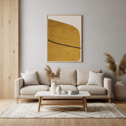 Abstract Desert Sand Minimalist Framed Wall Art Canvas Print - Modern Neutral Luxury Artwork