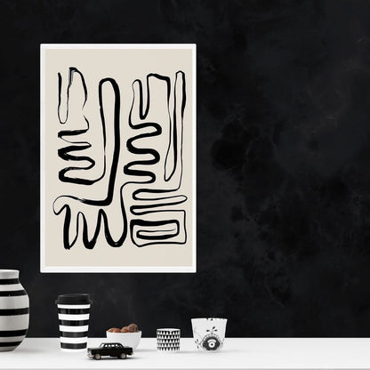 Abstract Line Vase Girl Retro Wabi-Sabi Wall Art Canvas Print Modern Beige Poster For Living Room Bedroom Home Decor