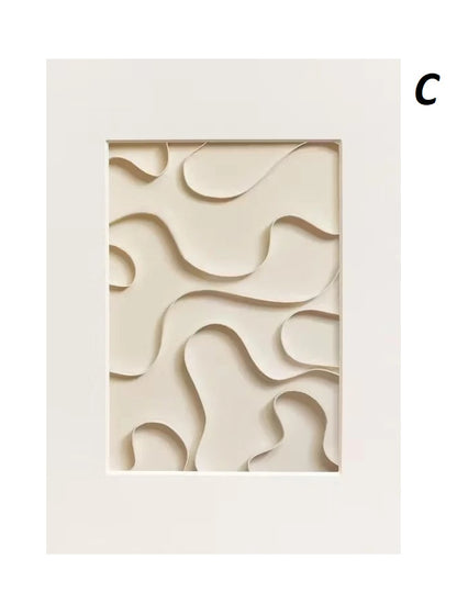 Abstract Modern 3D Effect Geometric Wabi Sabi Wall Art Canvas Print Minimalist Japandi Art Print For Scandinavian Living Room Wall Decor