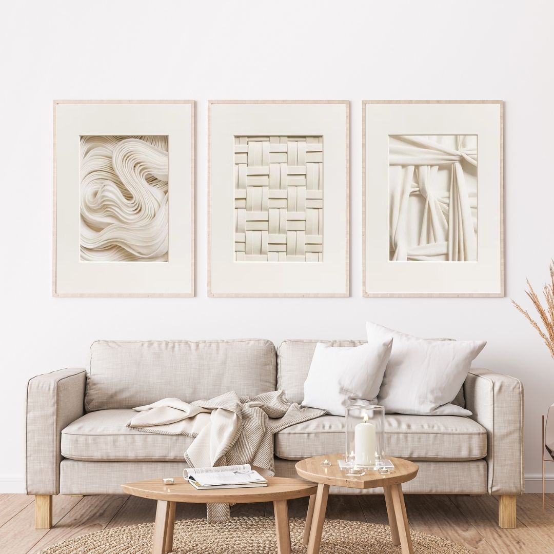 Abstract Modern 3D Effect Geometric Wabi Sabi Wall Art Canvas Print Minimalist Japandi Art Print For Scandinavian Living Room Wall Decor