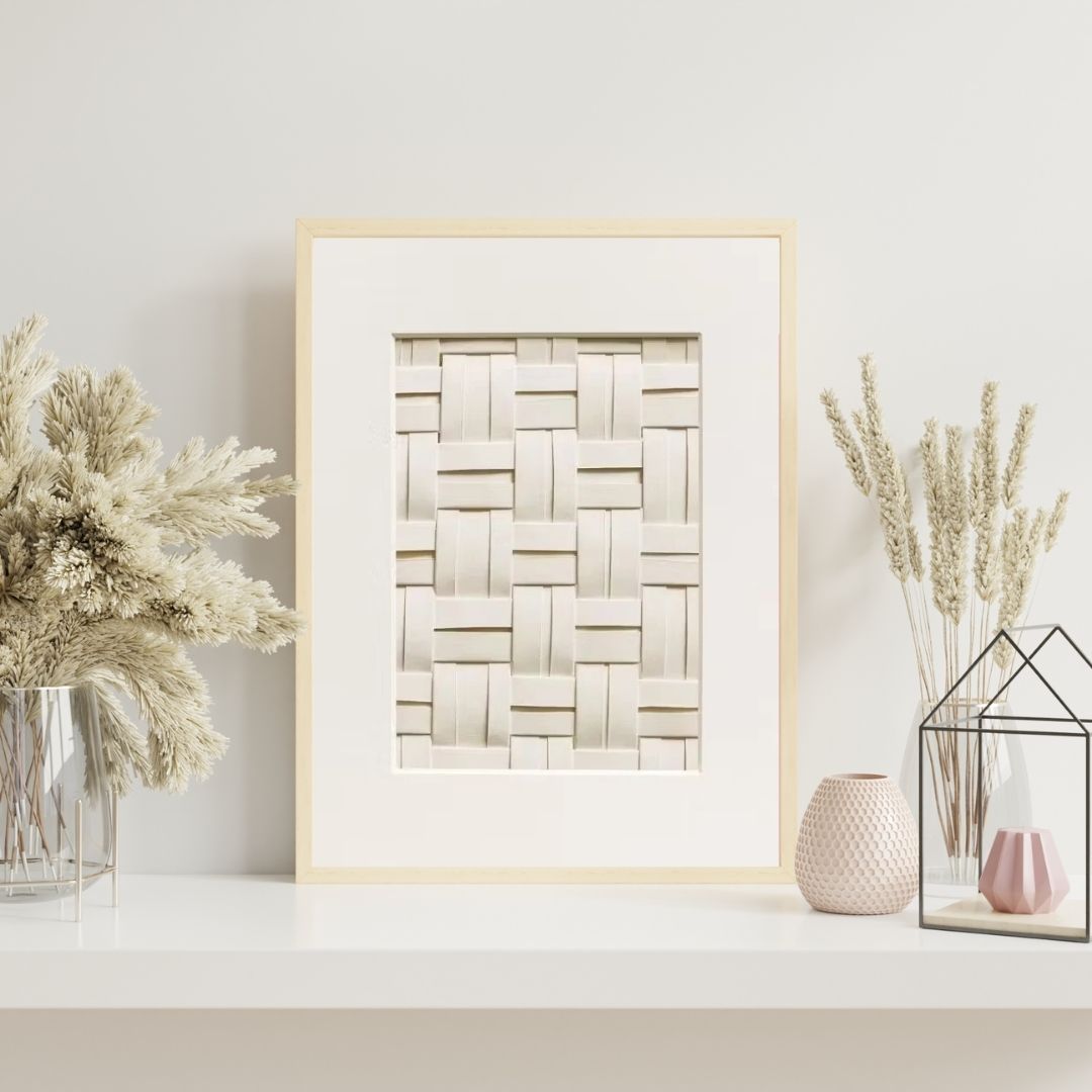 Abstract Modern 3D Effect Geometric Wabi Sabi Wall Art Canvas Print Minimalist Japandi Art Print For Scandinavian Living Room Wall Decor