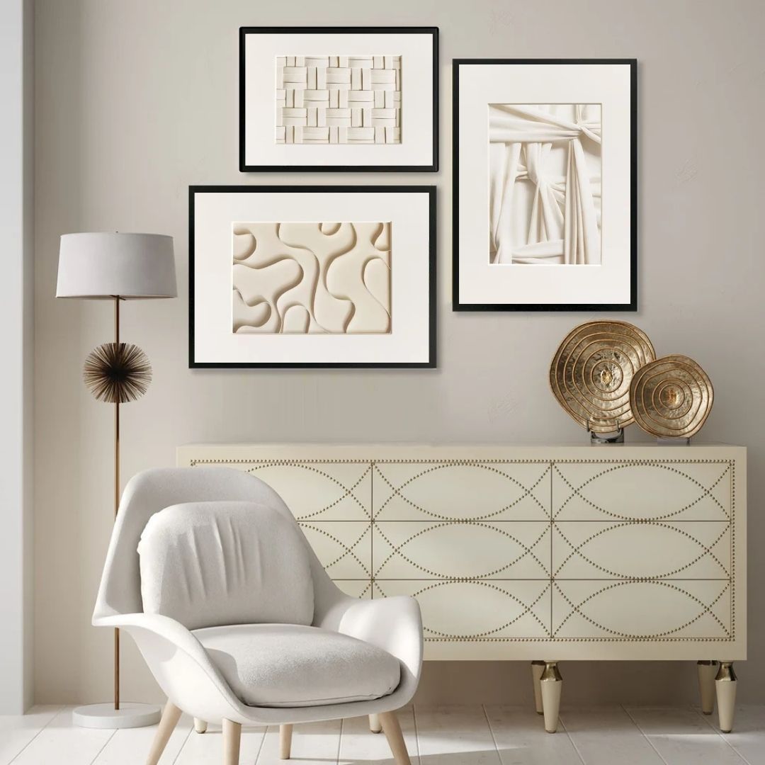 Abstract Modern 3D Effect Geometric Wabi Sabi Wall Art Canvas Print Minimalist Japandi Art Print For Scandinavian Living Room Wall Decor