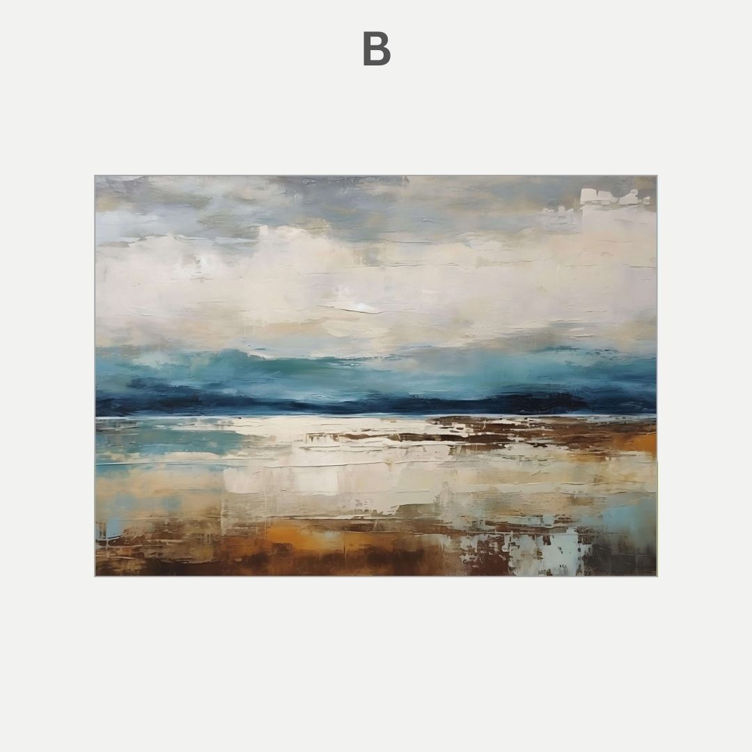 Abstract Mountain Landscape Wall Art Canvas Prints  Modern Textured Nature Art Golden Aesthetic Poster for Large Living Room Decor