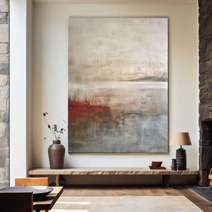 Abstract Neutral Landscape Japandi Wall Art Canvas - Framed Modern Wall Art