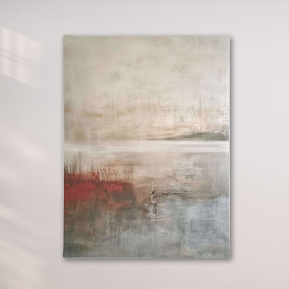 Abstract Neutral Landscape Japandi Wall Art Canvas - Framed Modern Wall Art
