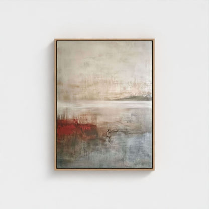 Abstract Neutral Landscape Japandi Wall Art Canvas - Framed Modern Wall Art