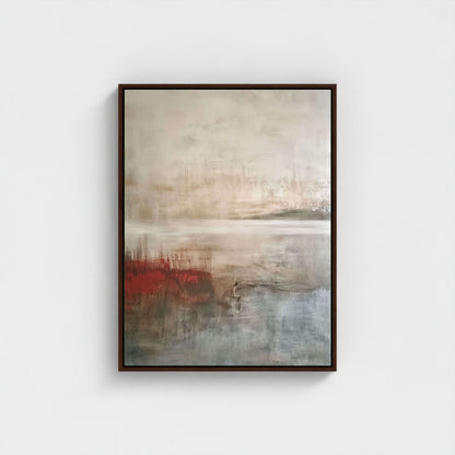 Abstract Neutral Landscape Japandi Wall Art Canvas - Framed Modern Wall Art