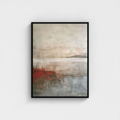 Abstract Neutral Landscape Japandi Wall Art Canvas - Framed Modern Wall Art