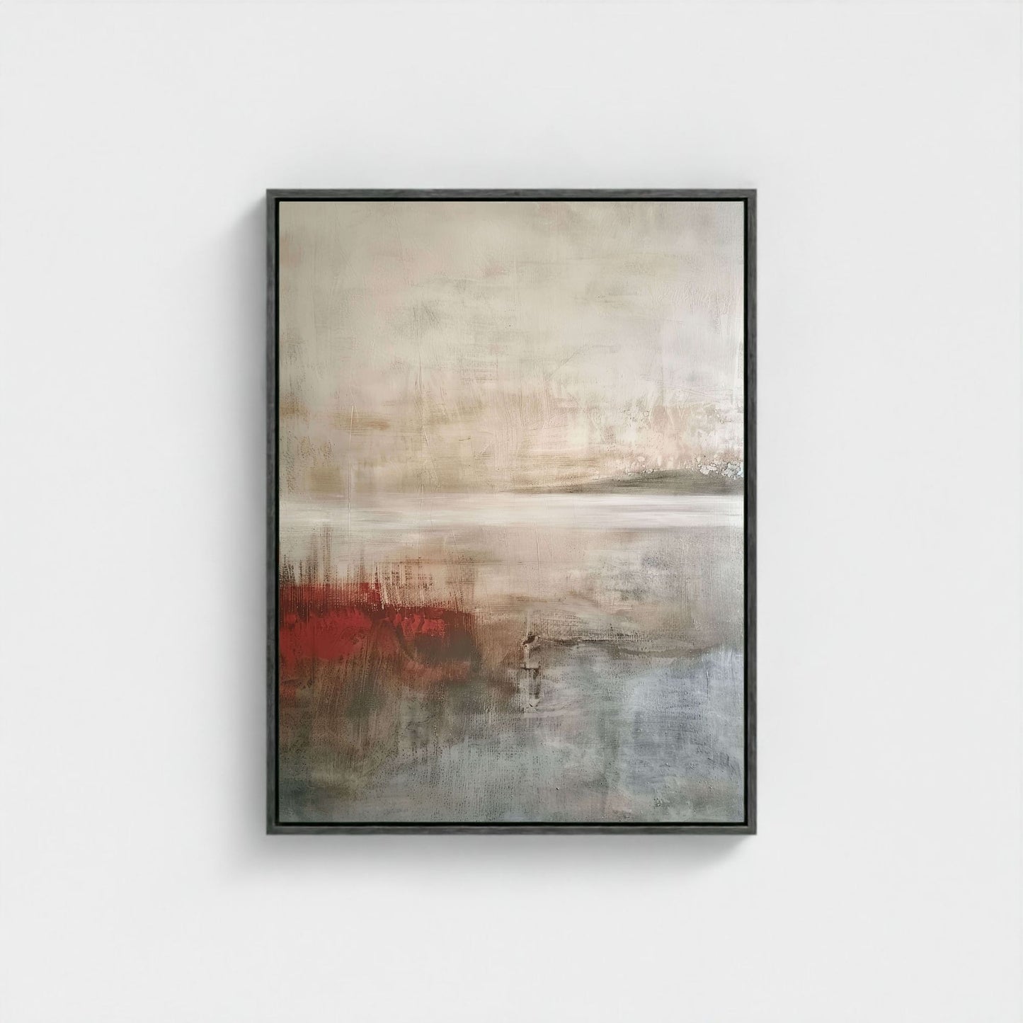 Abstract Neutral Landscape Japandi Wall Art Canvas - Framed Modern Wall Art