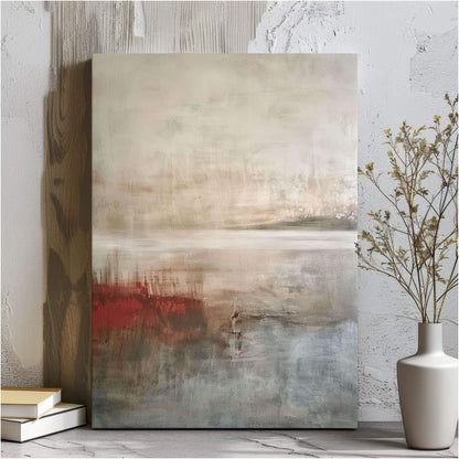 Abstract Neutral Landscape Japandi Wall Art Canvas - Framed Modern Wall Art
