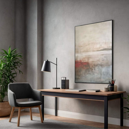 Abstract Neutral Landscape Japandi Wall Art Canvas - Framed Modern Wall Art